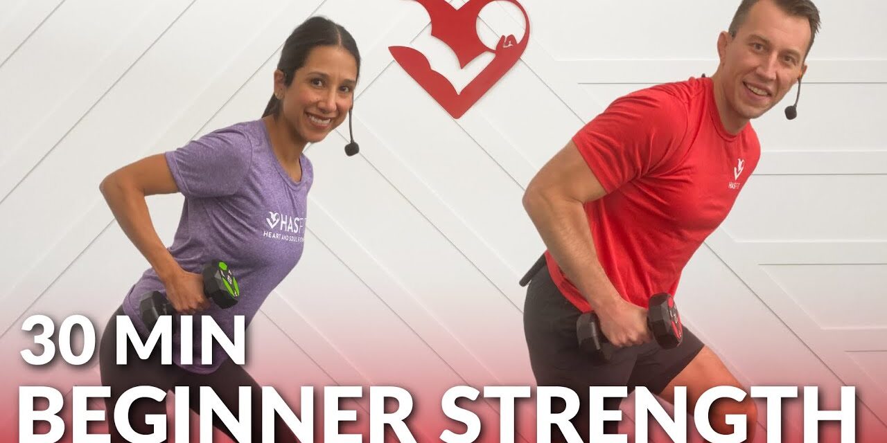 30 Min Full Body Dumbbell Workout for Beginners – Beginner Strength Training at Home with Weight