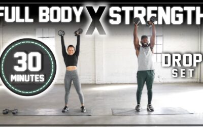 30 Minute Full Body Dumbbell Workout [Drop Set Strength Training]