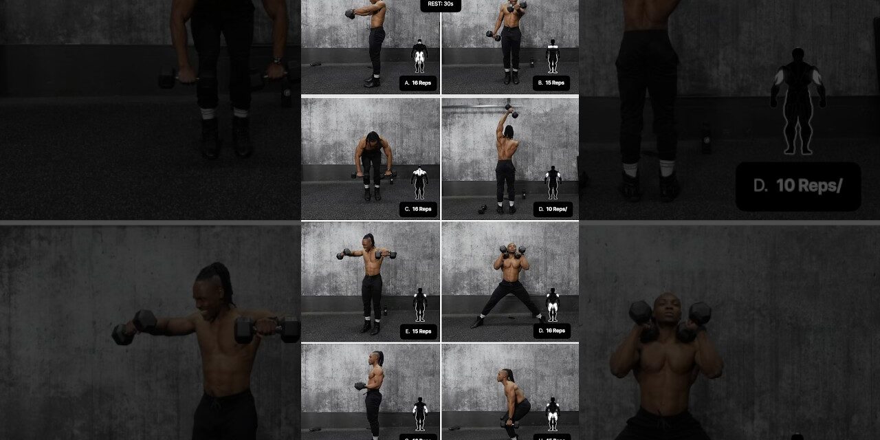 Full body dumbbell workout to build muscle & burn fat (no bench)