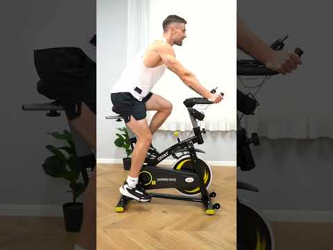 Soozier Stationary Magnetic Exercise Bike, Belt Drive Training Bicycle, Indoor Cardio Workout