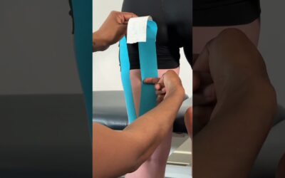 Sports taping a hamstring injury for support and stability #sportstape #hamstringinjury #physio