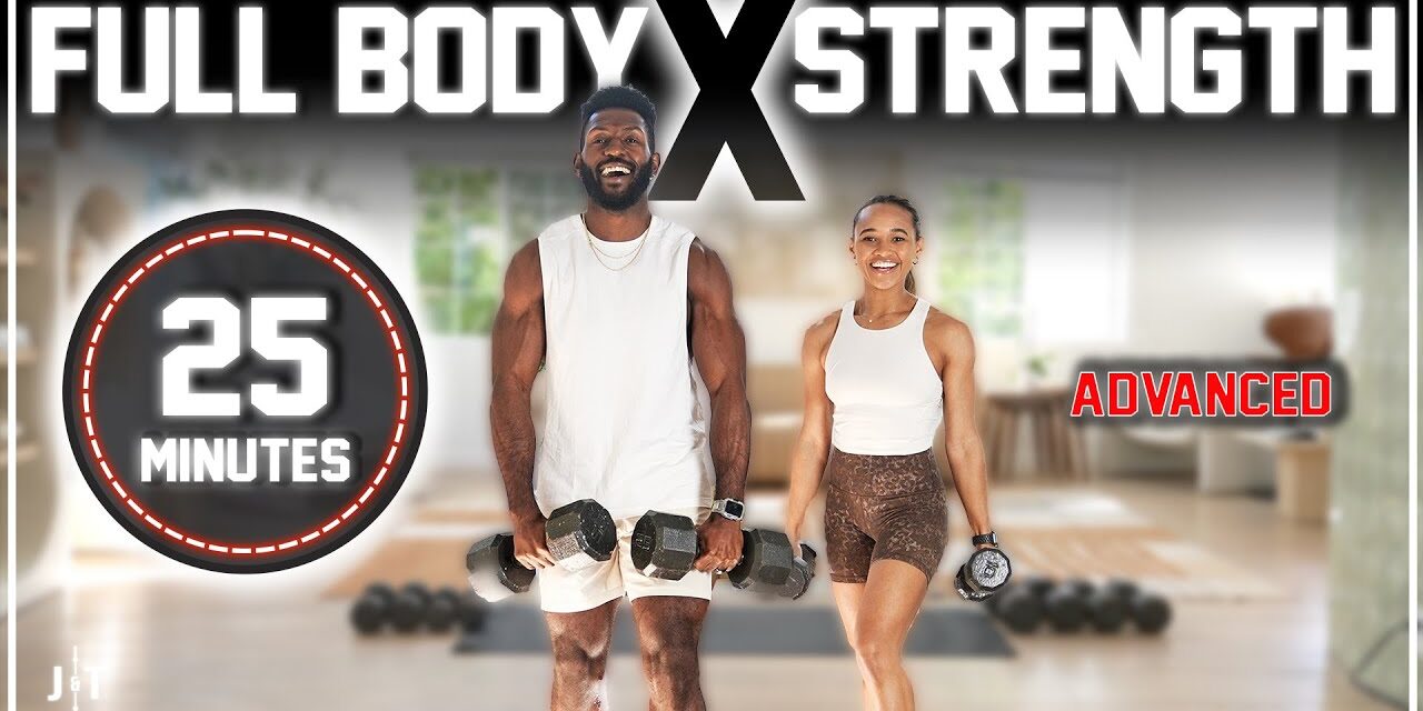 25 Minute Full Body Dumbbell Muscular-Endurance Workout [ Advanced Strength Training ]