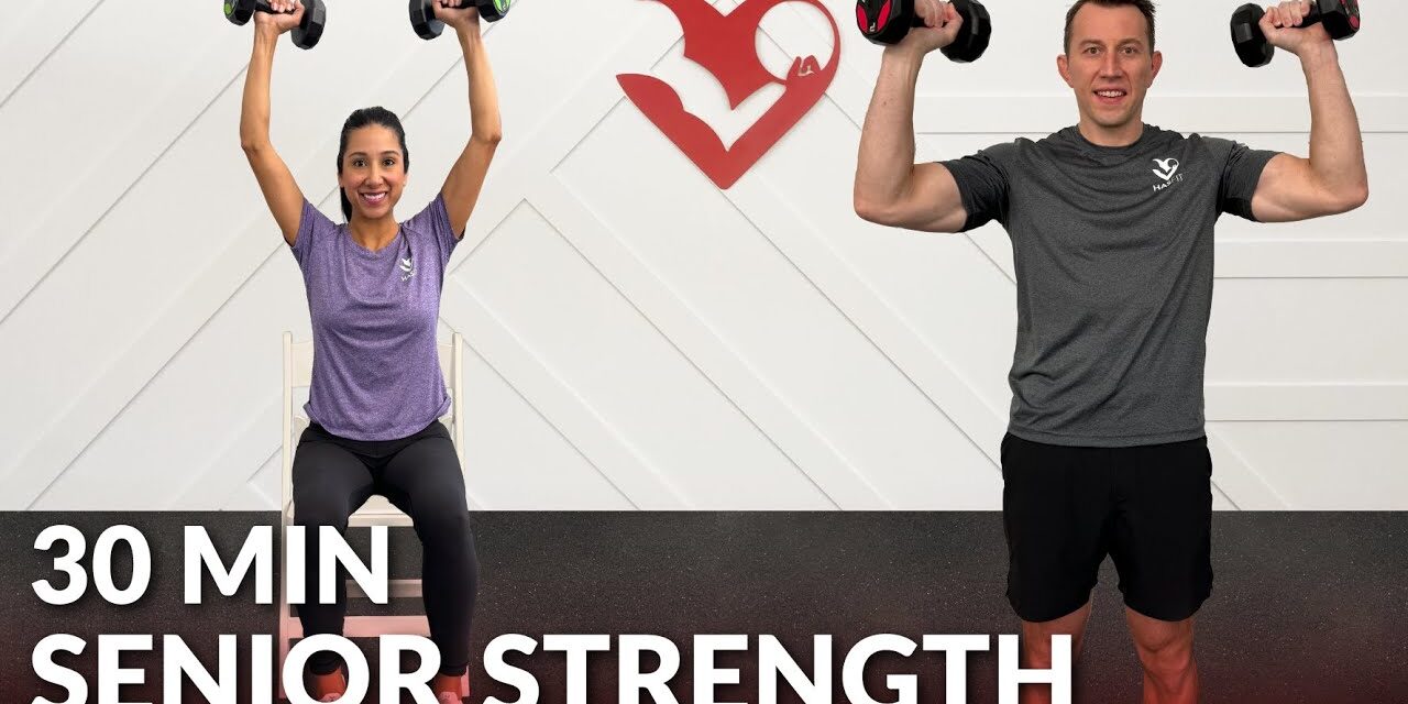 30 Min Strength Training for Seniors Exercise at Home for Over 60 & Elderly – Seated Chair Workout
