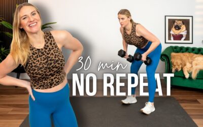 30 minute NO REPEAT Full Body Strength Training with Dumbbells
