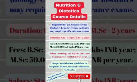 Nutrition & Dietetics Course Details|Eligibility,Fees,Salary, Scope #youtubeshorts #viral #shorts