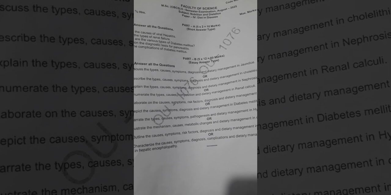 # msc nutrition and dietetics # Diet in disease