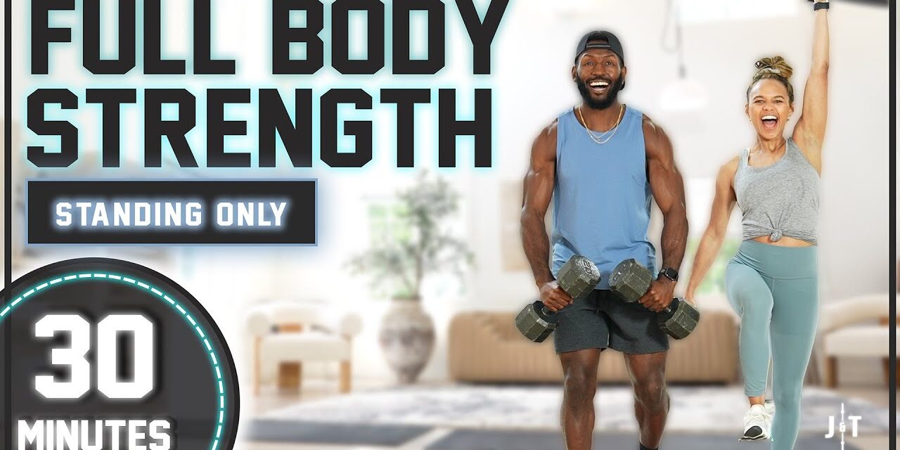30 Minute Full Body Dumbbell Strength Workout [All Standing/No Repeat]